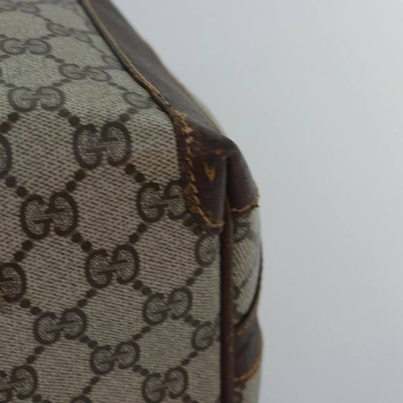 GUCCI GG Supreme Mini Boston Bag PVC Beige Auth ki4575 - Picture 15 of 16